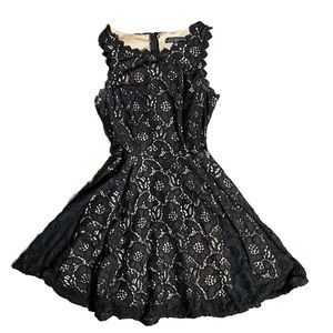 Black Lace Flare Dress